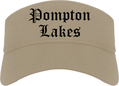 Pompton Lakes New Jersey NJ Old English Mens Visor Cap Hat Khaki