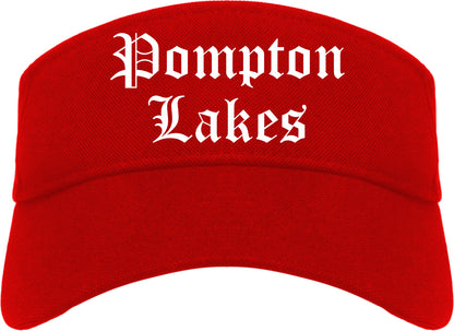 Pompton Lakes New Jersey NJ Old English Mens Visor Cap Hat Red