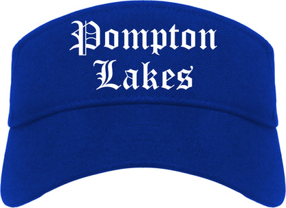 Pompton Lakes New Jersey NJ Old English Mens Visor Cap Hat Royal Blue