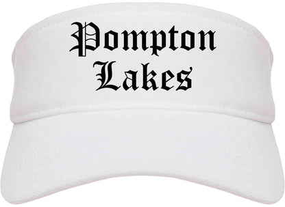 Pompton Lakes New Jersey NJ Old English Mens Visor Cap Hat White