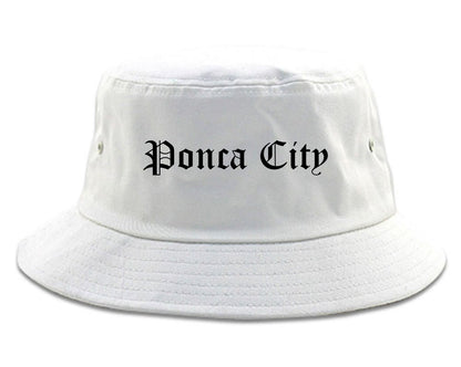 Ponca City Oklahoma OK Old English Mens Bucket Hat White