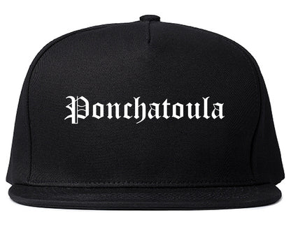 Ponchatoula Louisiana LA Old English Mens Snapback Hat Black