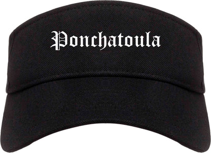 Ponchatoula Louisiana LA Old English Mens Visor Cap Hat Black