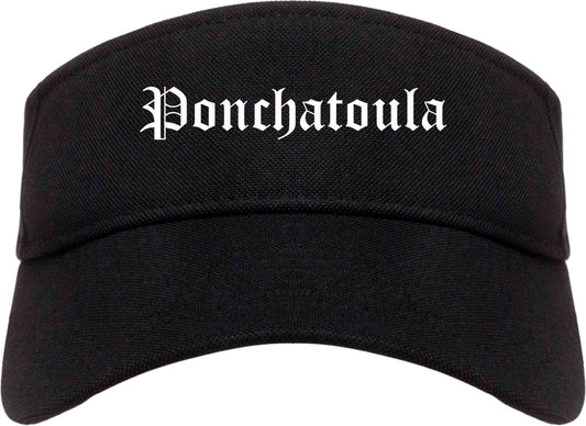Ponchatoula Louisiana LA Old English Mens Visor Cap Hat Black