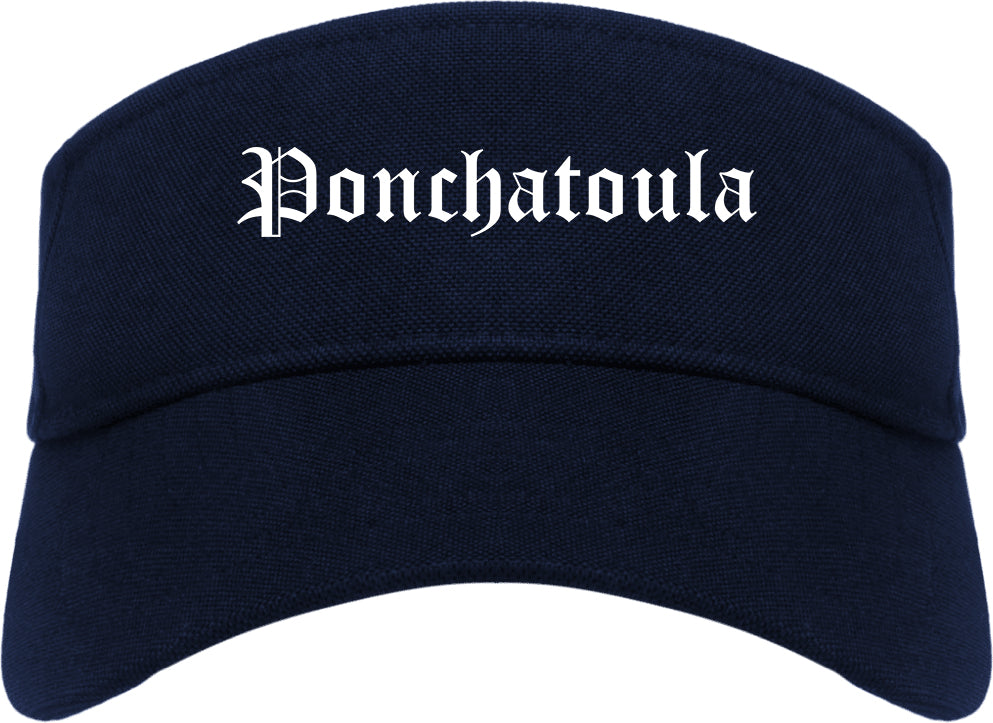 Ponchatoula Louisiana LA Old English Mens Visor Cap Hat Navy Blue