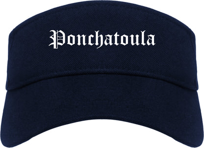 Ponchatoula Louisiana LA Old English Mens Visor Cap Hat Navy Blue