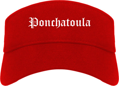 Ponchatoula Louisiana LA Old English Mens Visor Cap Hat Red