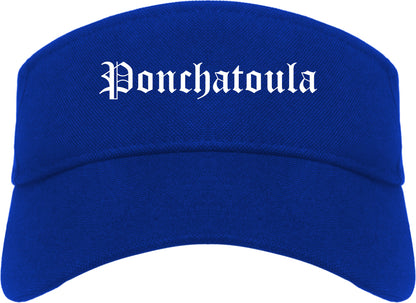 Ponchatoula Louisiana LA Old English Mens Visor Cap Hat Royal Blue