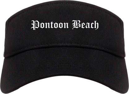 Pontoon Beach Illinois IL Old English Mens Visor Cap Hat Black