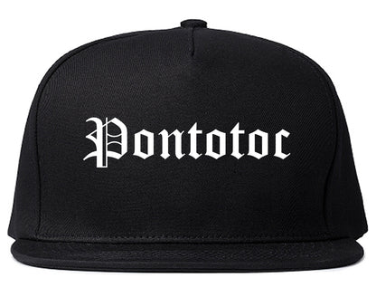 Pontotoc Mississippi MS Old English Mens Snapback Hat Black