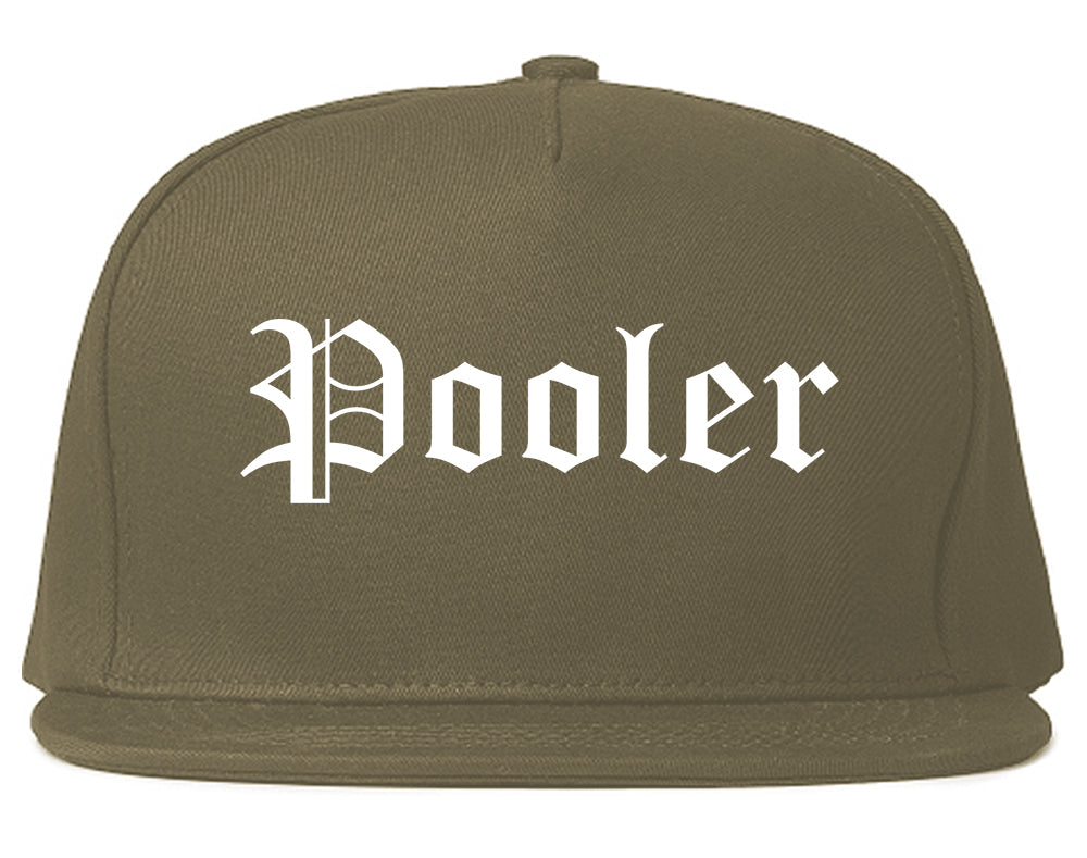 Pooler Georgia GA Old English Mens Snapback Hat Grey