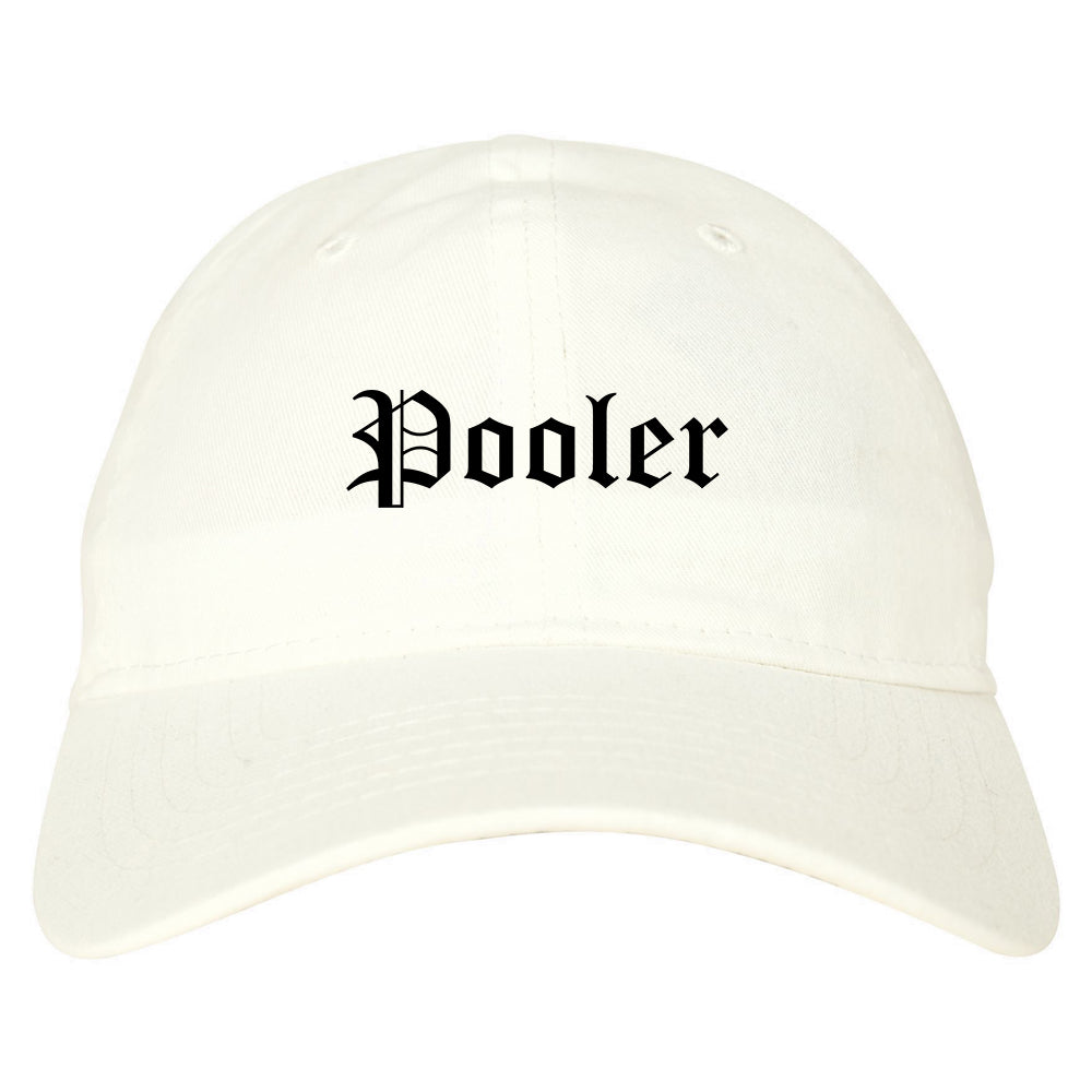 Pooler Georgia GA Old English Mens Dad Hat Baseball Cap White