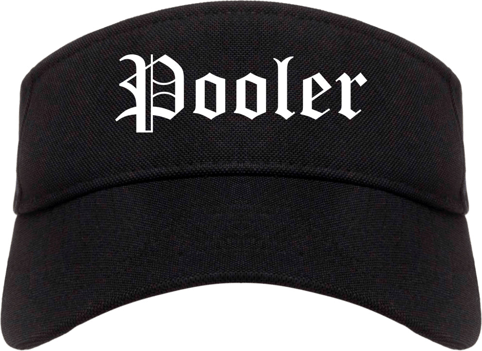 Pooler Georgia GA Old English Mens Visor Cap Hat Black