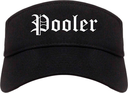Pooler Georgia GA Old English Mens Visor Cap Hat Black