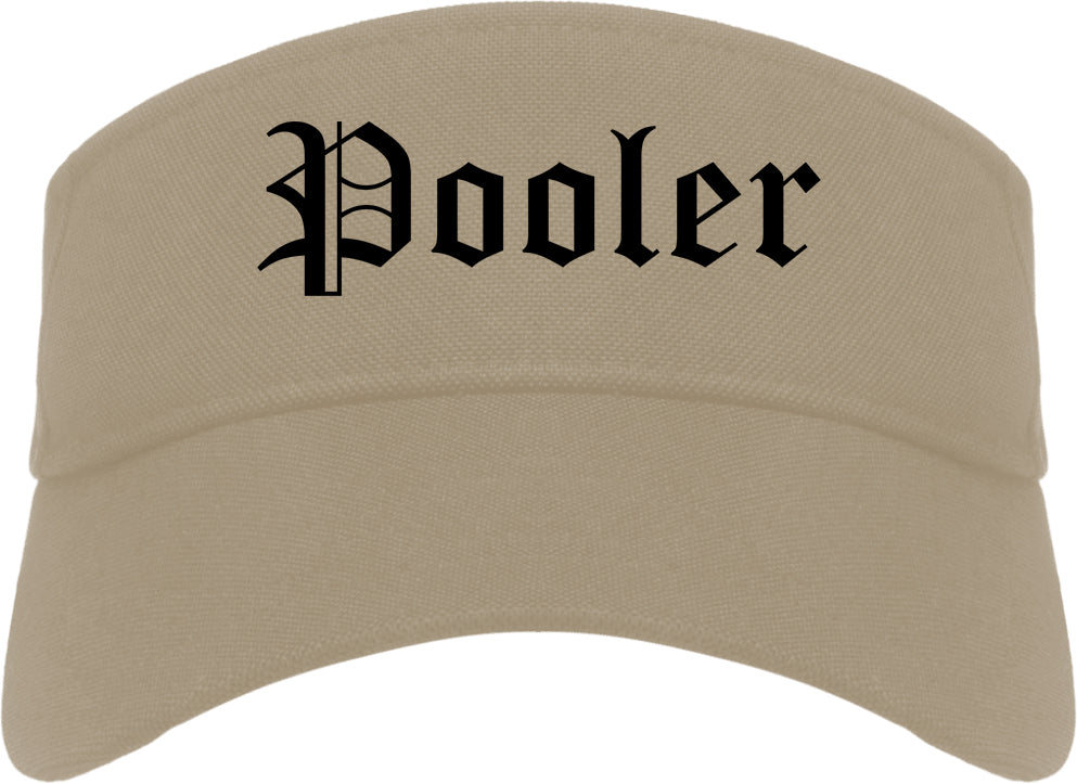 Pooler Georgia GA Old English Mens Visor Cap Hat Khaki