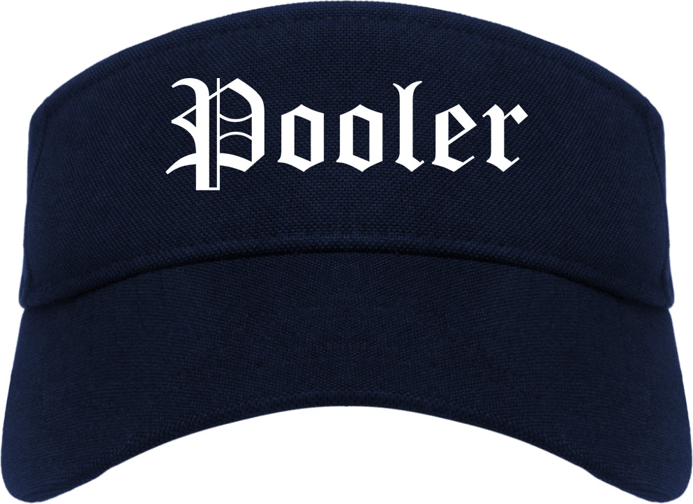 Pooler Georgia GA Old English Mens Visor Cap Hat Navy Blue