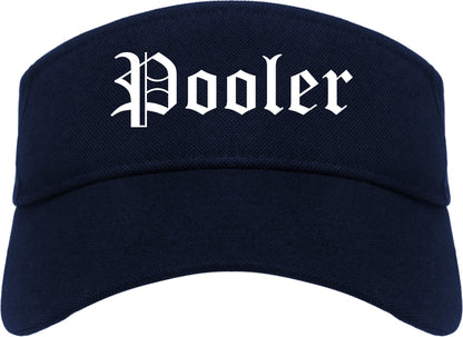 Pooler Georgia GA Old English Mens Visor Cap Hat Navy Blue