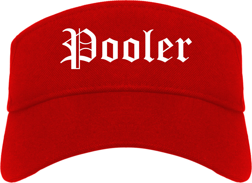 Pooler Georgia GA Old English Mens Visor Cap Hat Red