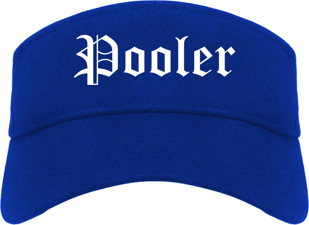 Pooler Georgia GA Old English Mens Visor Cap Hat Royal Blue