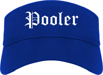 Pooler Georgia GA Old English Mens Visor Cap Hat Royal Blue