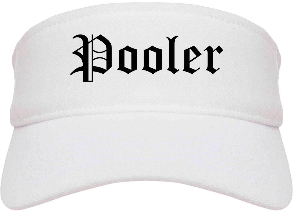 Pooler Georgia GA Old English Mens Visor Cap Hat White