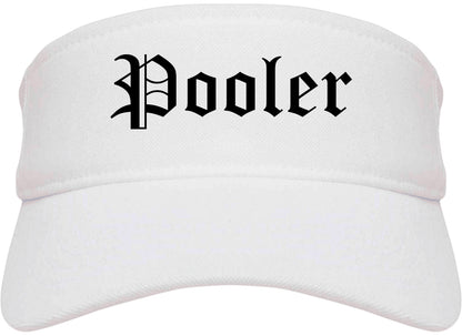 Pooler Georgia GA Old English Mens Visor Cap Hat White