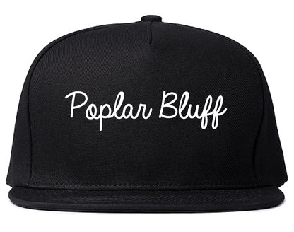 Poplar Bluff Missouri MO Script Mens Snapback Hat Black