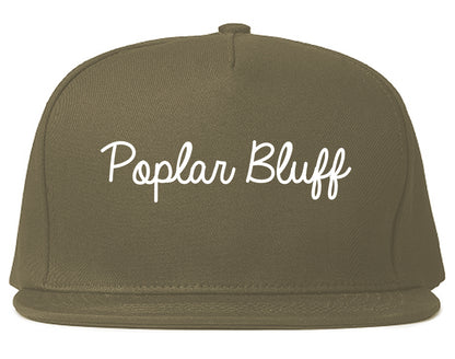 Poplar Bluff Missouri MO Script Mens Snapback Hat Grey