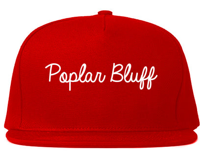 Poplar Bluff Missouri MO Script Mens Snapback Hat Red