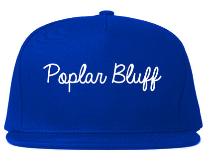 Poplar Bluff Missouri MO Script Mens Snapback Hat Royal Blue