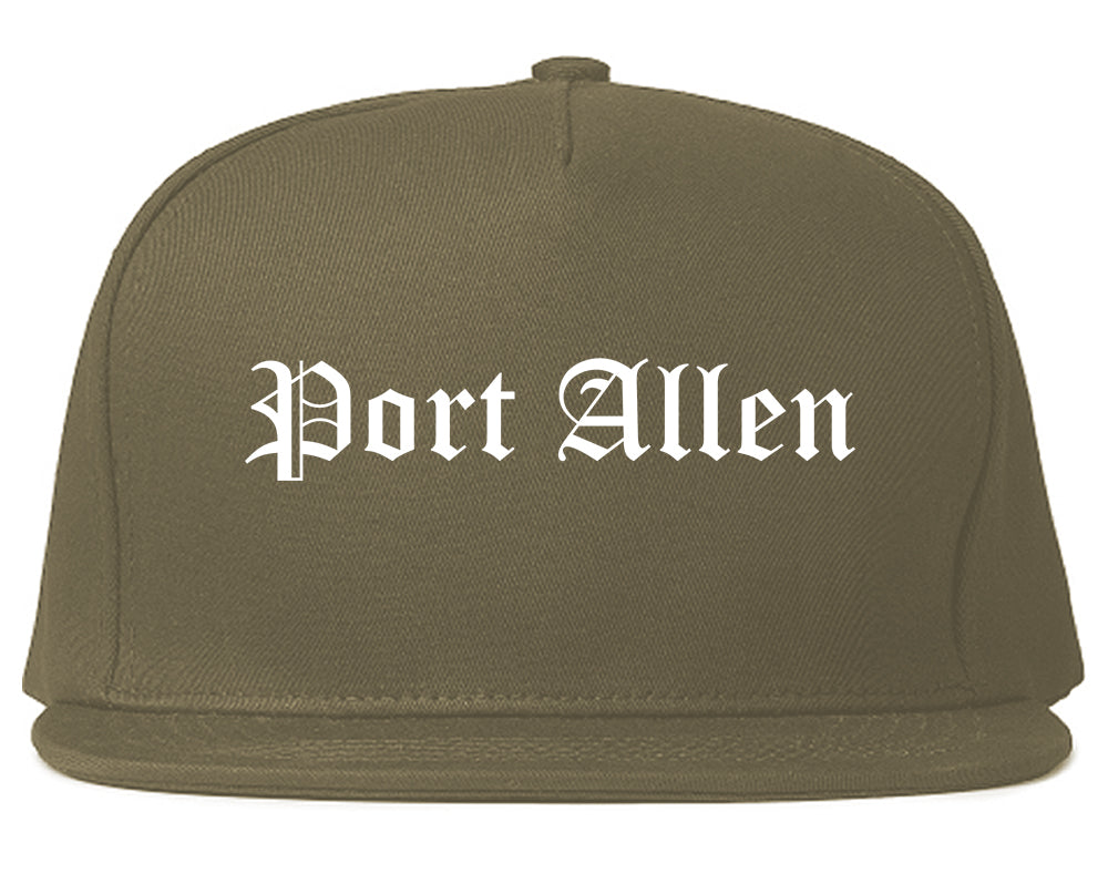Port Allen Louisiana LA Old English Mens Snapback Hat Grey