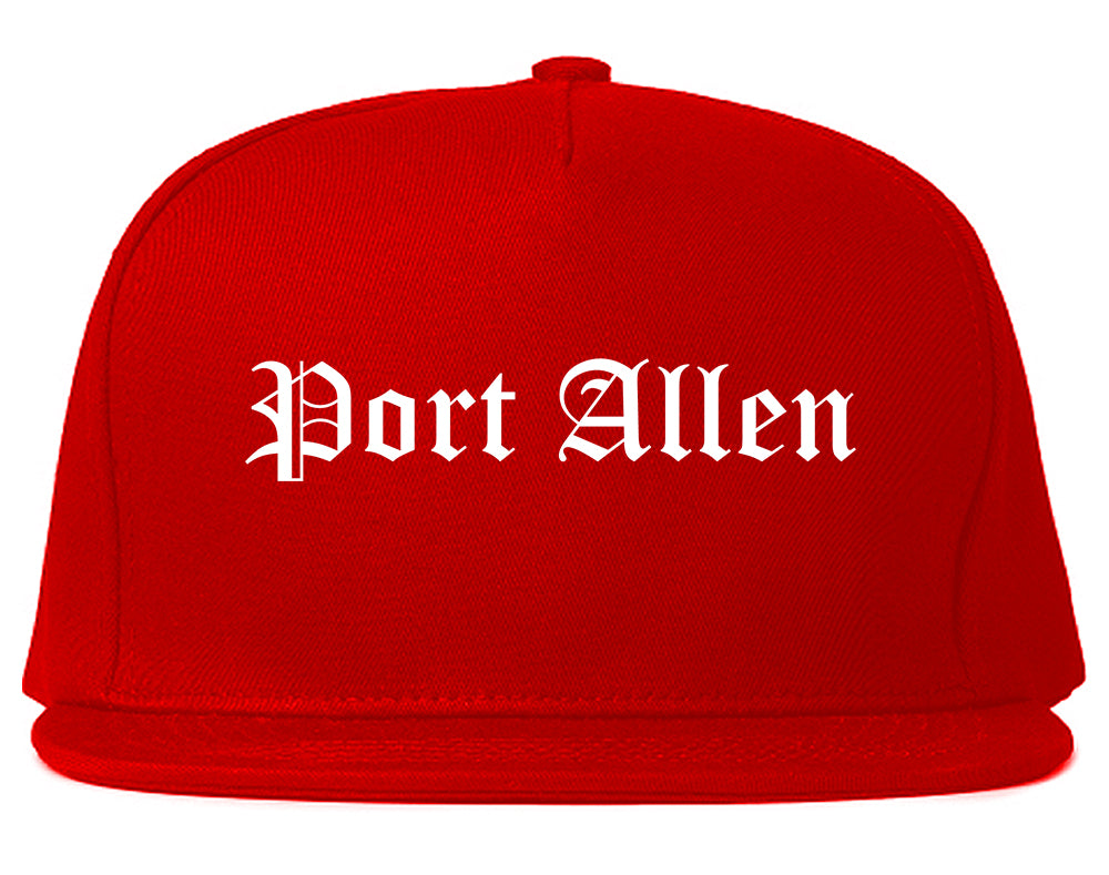 Port Allen Louisiana LA Old English Mens Snapback Hat Red