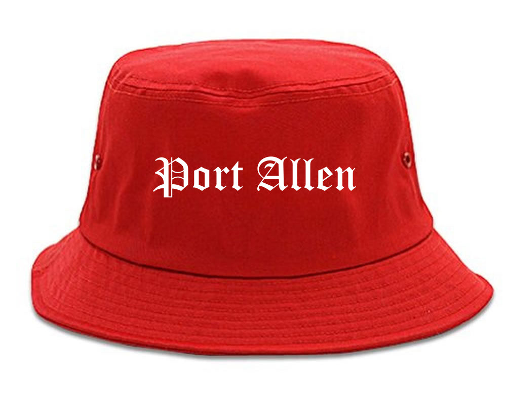 Port Allen Louisiana LA Old English Mens Bucket Hat Red