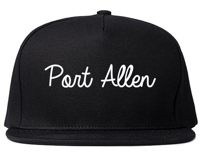 Port Allen Louisiana LA Script Mens Snapback Hat Black