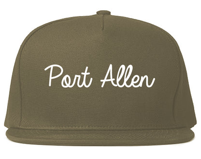 Port Allen Louisiana LA Script Mens Snapback Hat Grey
