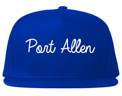 Port Allen Louisiana LA Script Mens Snapback Hat Royal Blue