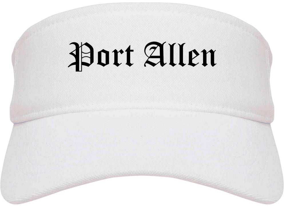 Port Allen Louisiana LA Old English Mens Visor Cap Hat White