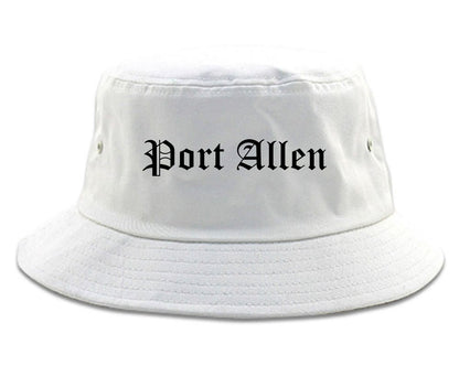 Port Allen Louisiana LA Old English Mens Bucket Hat White
