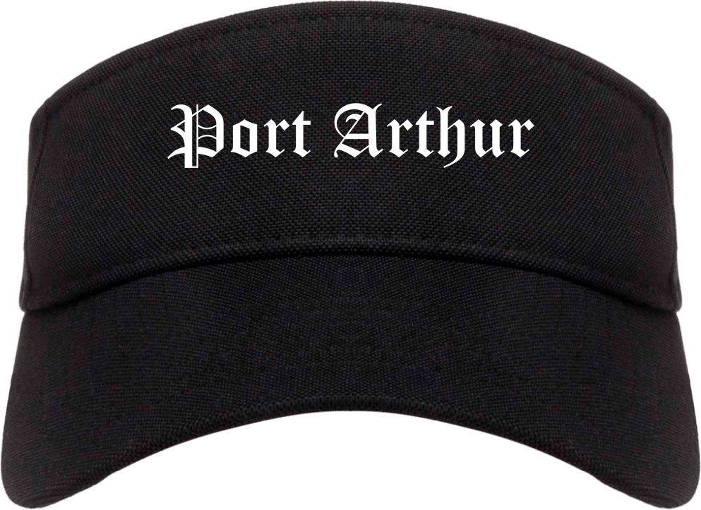 Port Arthur Texas TX Old English Mens Visor Cap Hat Black