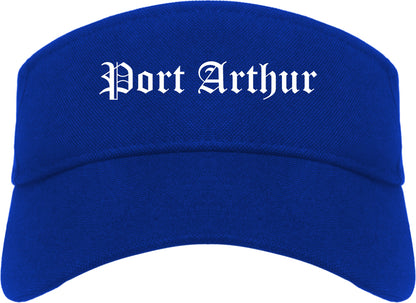 Port Arthur Texas TX Old English Mens Visor Cap Hat Royal Blue