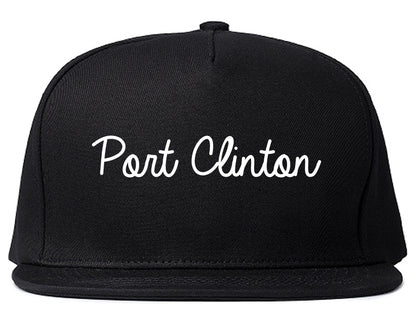 Port Clinton Ohio OH Script Mens Snapback Hat Black