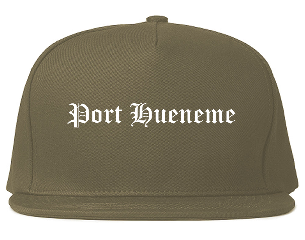 Port Hueneme California CA Old English Mens Snapback Hat Grey