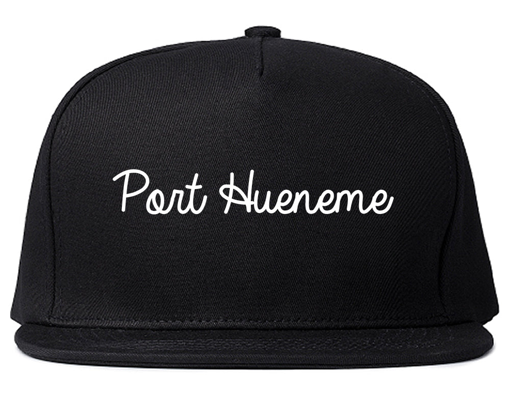 Port Hueneme California CA Script Mens Snapback Hat Black