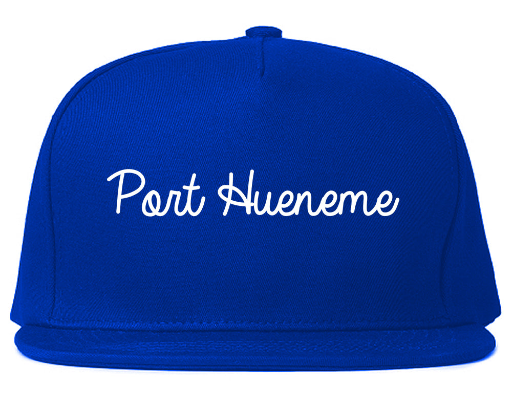 Port Hueneme California CA Script Mens Snapback Hat Royal Blue