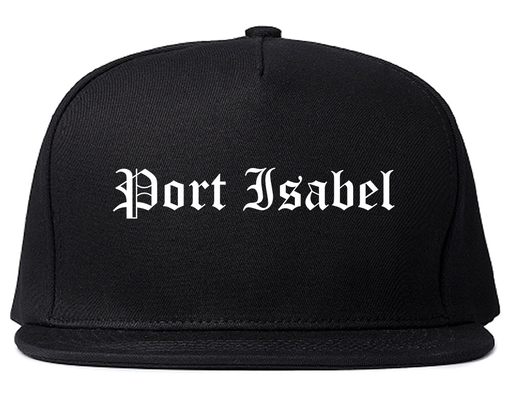 Port Isabel Texas TX Old English Mens Snapback Hat Black