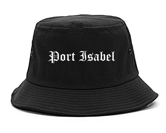 Port Isabel Texas TX Old English Mens Bucket Hat Black