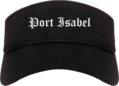 Port Isabel Texas TX Old English Mens Visor Cap Hat Black