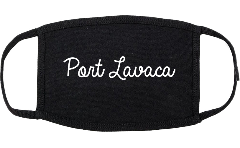 Port Lavaca Texas TX Script Cotton Face Mask Black