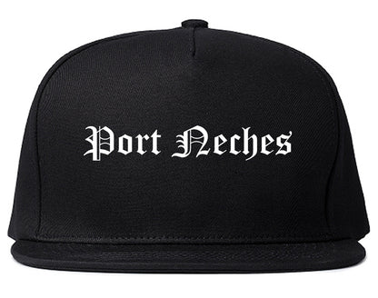 Port Neches Texas TX Old English Mens Snapback Hat Black