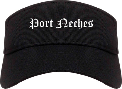 Port Neches Texas TX Old English Mens Visor Cap Hat Black